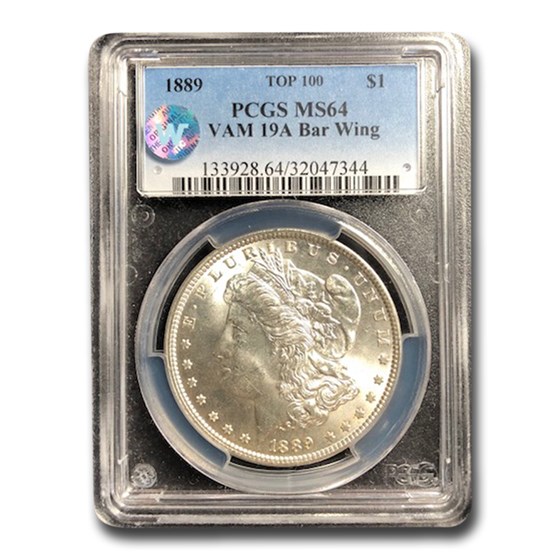 1889 Morgan Dollar MS-64 PCGS (VAM 19A Bar Wing) 1889 Morgan Dollar MS-64 PCGS (VAM 19A Bar Wing)